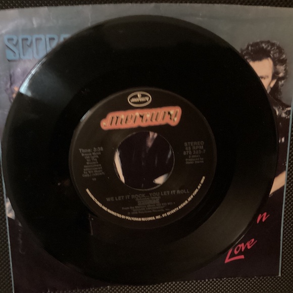 7” SCORPIONS 45 RPM Single Vinyl Rhythm of Love We Let It Rock…You Let It Roll - Picture 6 of 7